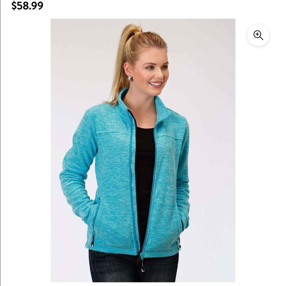 Roper Ladies Cationic Turquoise Micro Fleece Jacket-Large